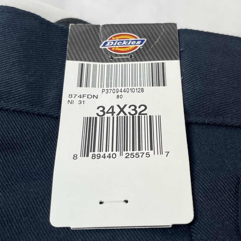 Dickies 874 Mens 34x32 Navy Work Pants Original Fit Flex Straight NWT - Picture 7 of 10